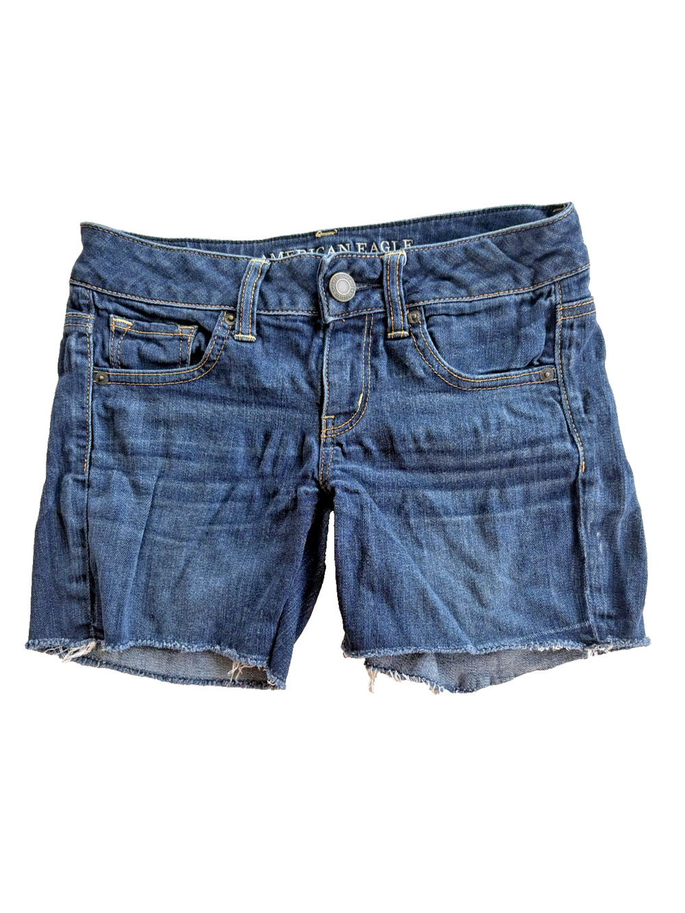 American Eagle Shorts Womens Sz 2 Dark Blue Bermuda Super Stretch,